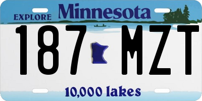 MN license plate 187MZT