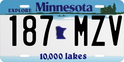 MN license plate 187MZV