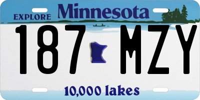 MN license plate 187MZY