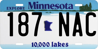 MN license plate 187NAC