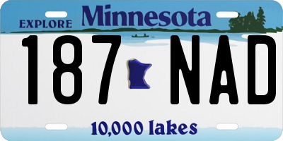 MN license plate 187NAD
