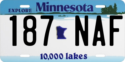MN license plate 187NAF