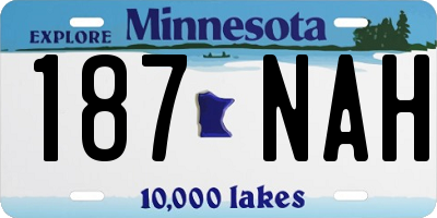 MN license plate 187NAH