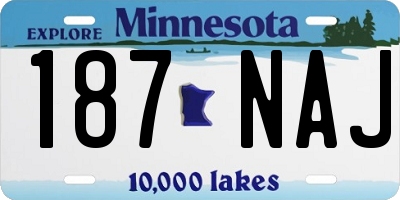MN license plate 187NAJ