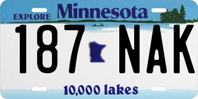 MN license plate 187NAK