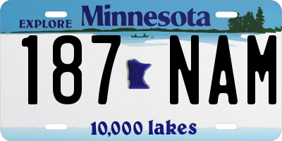MN license plate 187NAM