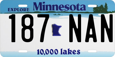 MN license plate 187NAN