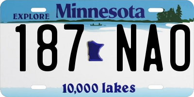 MN license plate 187NAO