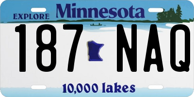 MN license plate 187NAQ