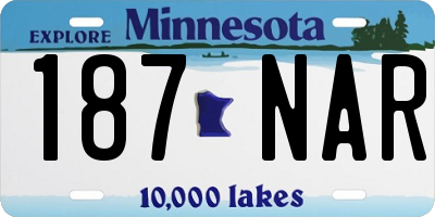 MN license plate 187NAR