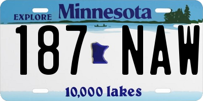 MN license plate 187NAW