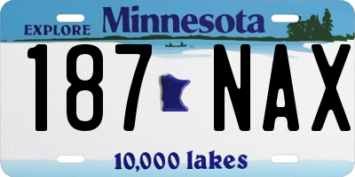 MN license plate 187NAX