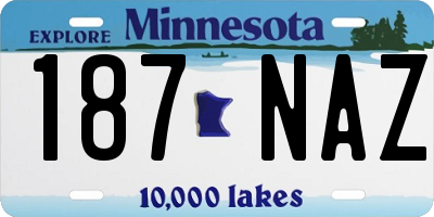 MN license plate 187NAZ