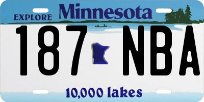MN license plate 187NBA