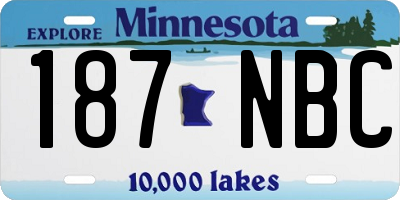 MN license plate 187NBC