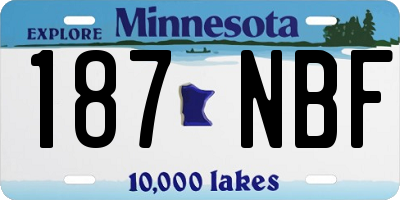 MN license plate 187NBF