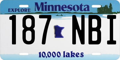MN license plate 187NBI