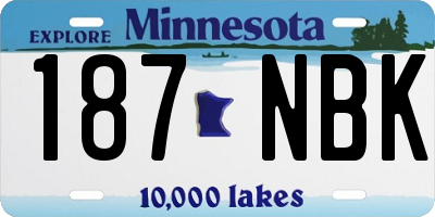MN license plate 187NBK
