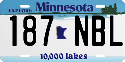 MN license plate 187NBL