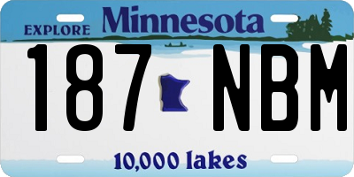 MN license plate 187NBM