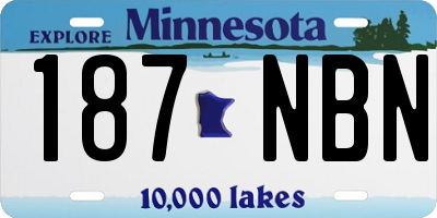 MN license plate 187NBN