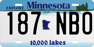 MN license plate 187NBO