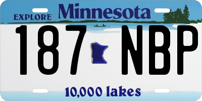 MN license plate 187NBP