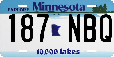 MN license plate 187NBQ