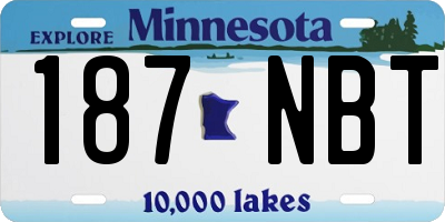 MN license plate 187NBT