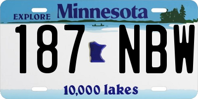 MN license plate 187NBW