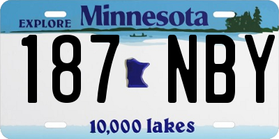 MN license plate 187NBY