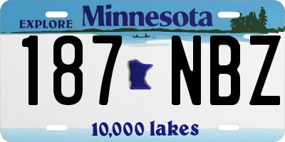 MN license plate 187NBZ