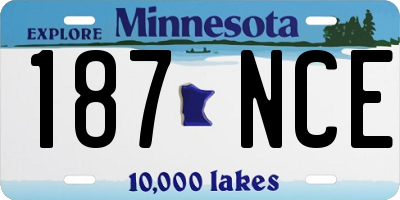 MN license plate 187NCE