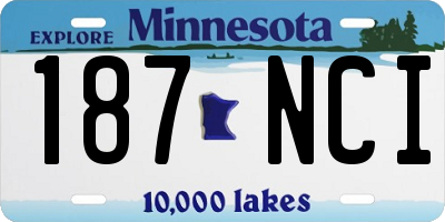 MN license plate 187NCI
