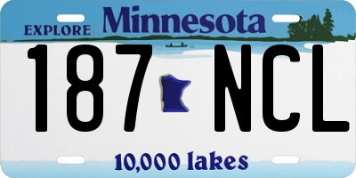 MN license plate 187NCL