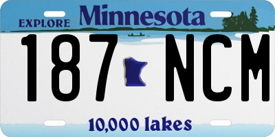 MN license plate 187NCM