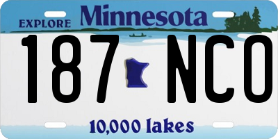 MN license plate 187NCO