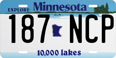 MN license plate 187NCP