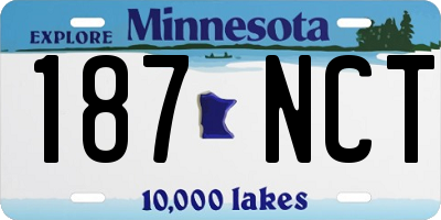MN license plate 187NCT