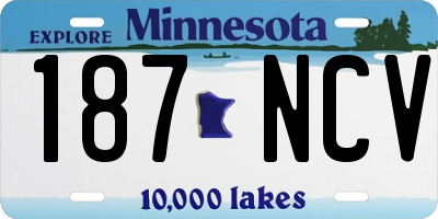 MN license plate 187NCV