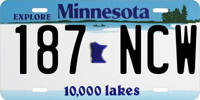 MN license plate 187NCW