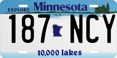 MN license plate 187NCY