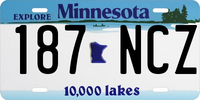 MN license plate 187NCZ