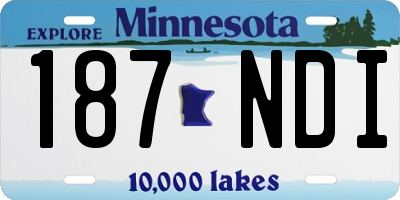 MN license plate 187NDI