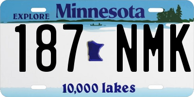 MN license plate 187NMK