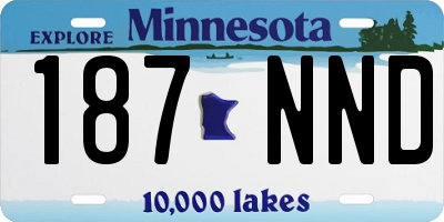 MN license plate 187NND