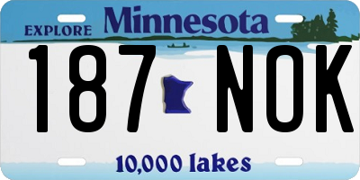 MN license plate 187NOK