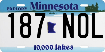 MN license plate 187NOL