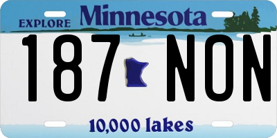 MN license plate 187NON