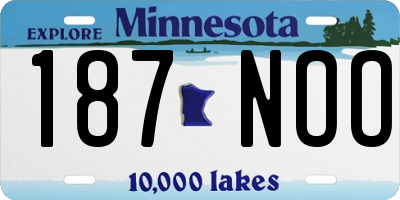 MN license plate 187NOO